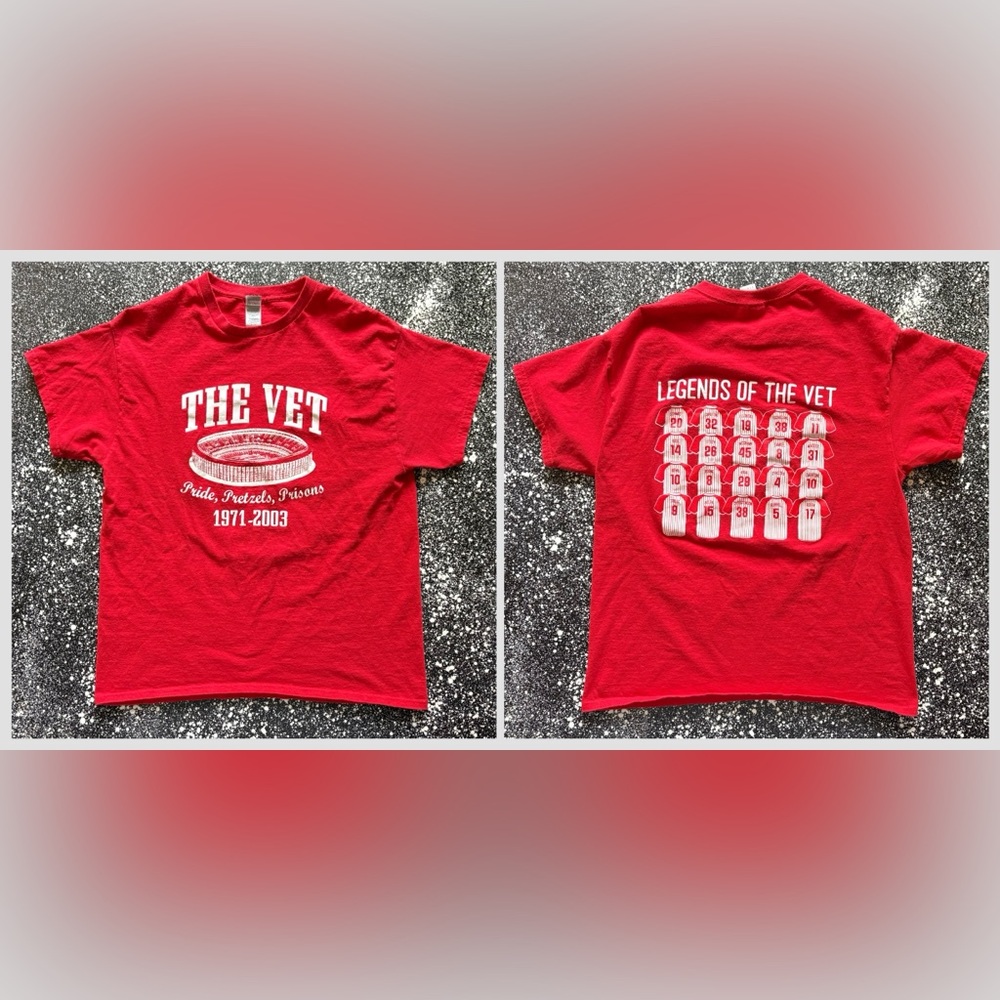 Philadelphia Phillies MLB The Vet 1971-2003 Legends T-Shirt Sz Large HOF